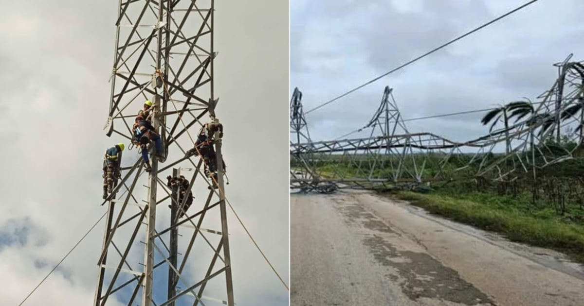 First High-Voltage Tower Reinstalled After Hurricane Rafael's Destruction in Artemisa