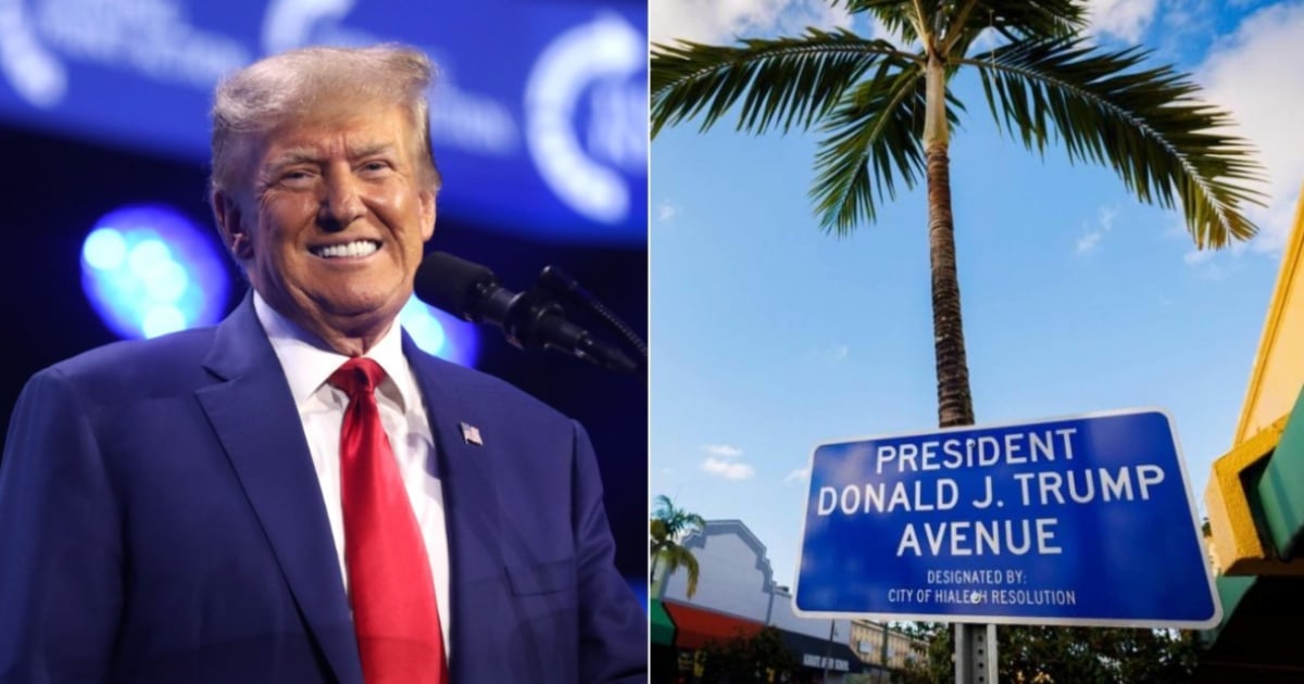 Trump tiene una calle con su nombre en Miami-Dade © Flickr / Gage Skidmore y X / Steven Gomez