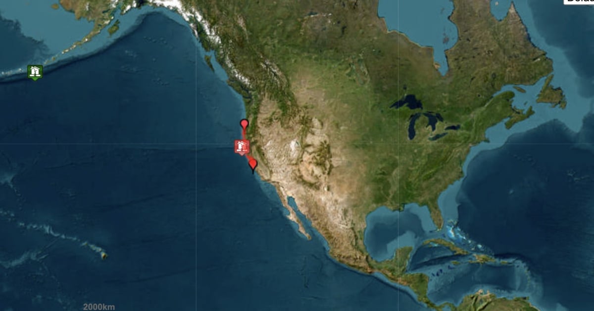 Advertencia de tsumani tras sismo registrado en el norte de California © tsunami.gov