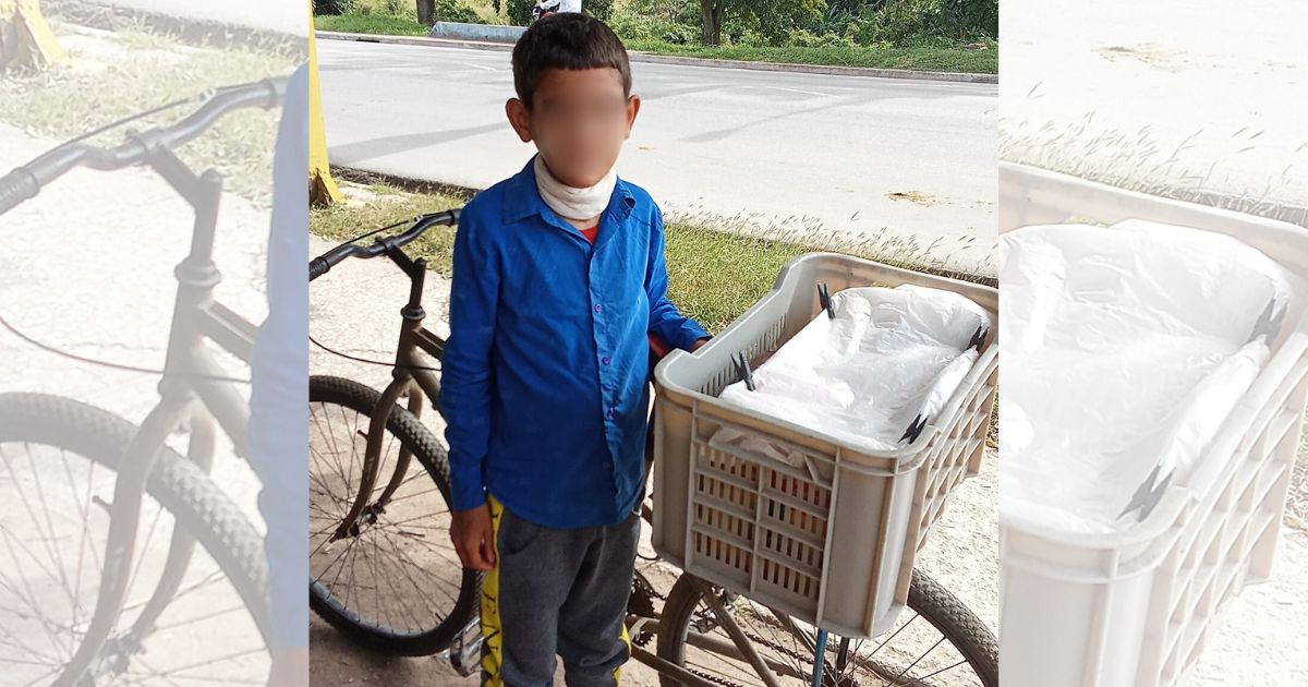 Niño con traqueotomía vende pizzas en Camagüey © Facebook / Ventas por Cantidad en Camagüey / Yaslin Lorenzo 