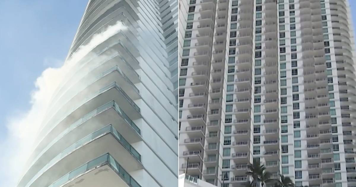 Incendio en rascacielo de Miami © Captura de pantalla/NBC Miami