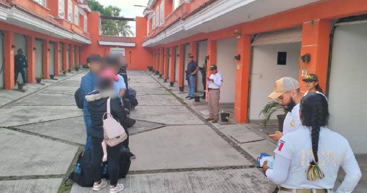 Migrantes detenidos en Puerto Madero, Chiapas © Facebook/Secretaría de Seguridad del Pueblo