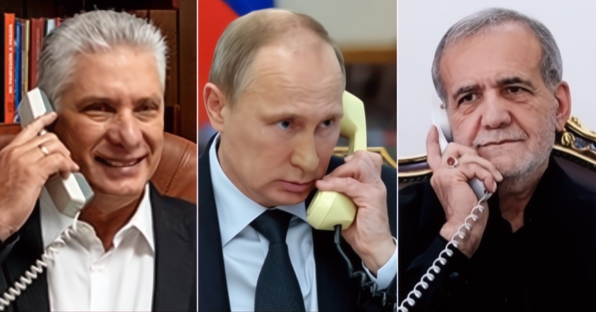 Díaz-Canel, Putin y Masoud Pezeshkian © X / @DiazCanelB - @EmbRusiaEnArgEs - ifpnews.com