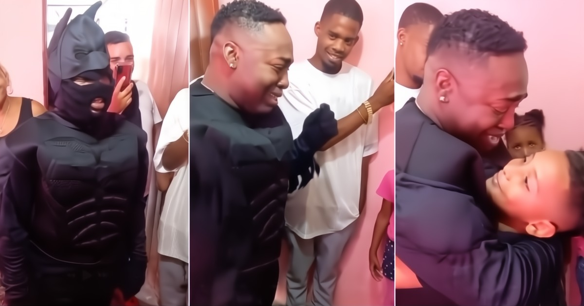 Father Surprises Son in Cuba with Batman Costume, Sparking Tears at Birthday Reunion