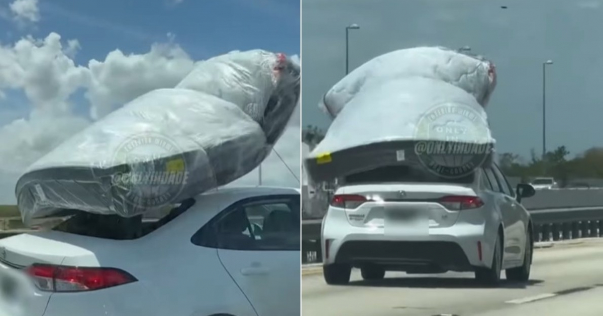 Transporting a Mattress on Miami's Highway: A Risky Adventure