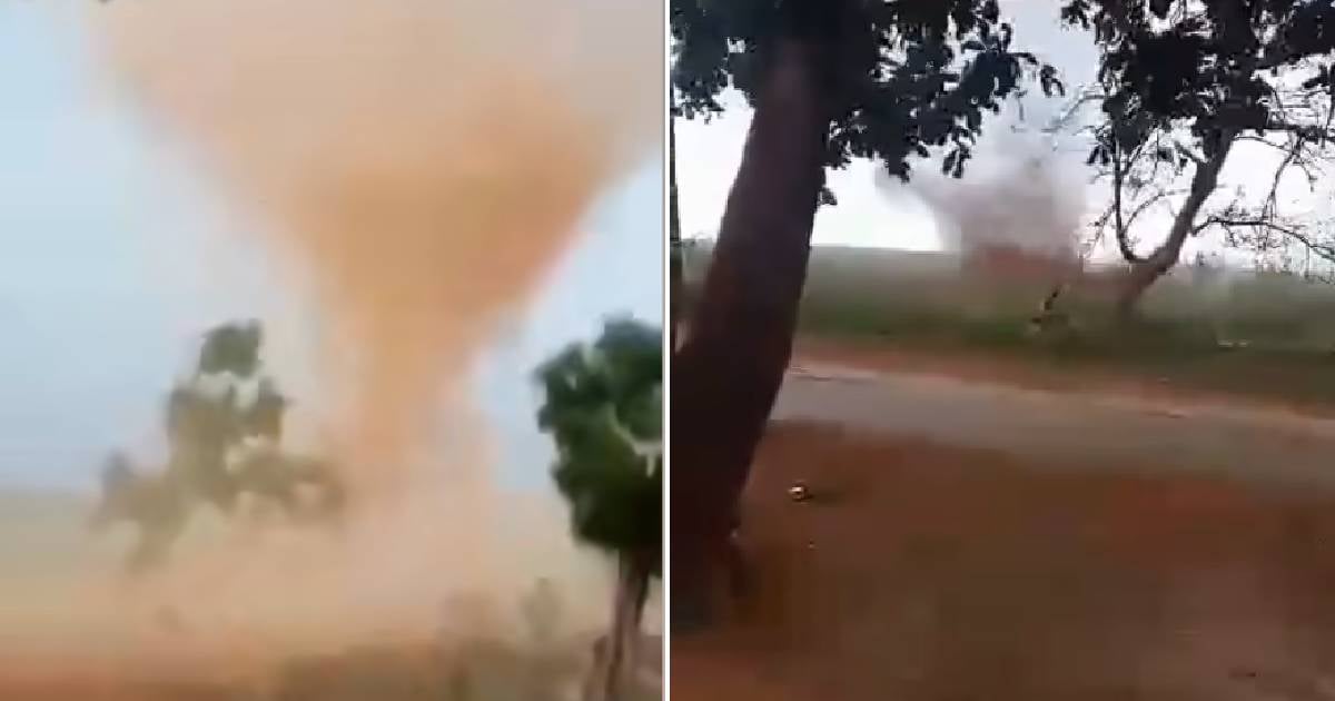 Momento aterrador: Joven cubano escapa por segundos del tornado en Artemisa