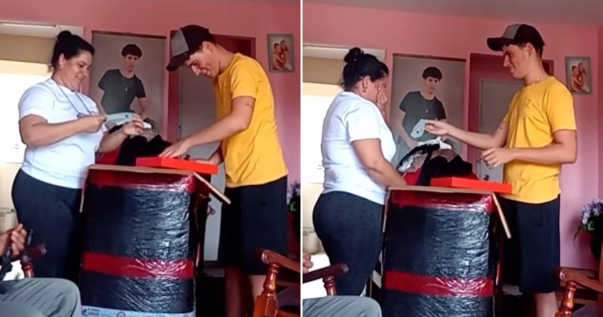 Cuban Grandmother Moved to Tears by a Sock from Her Grandson in the U.S.