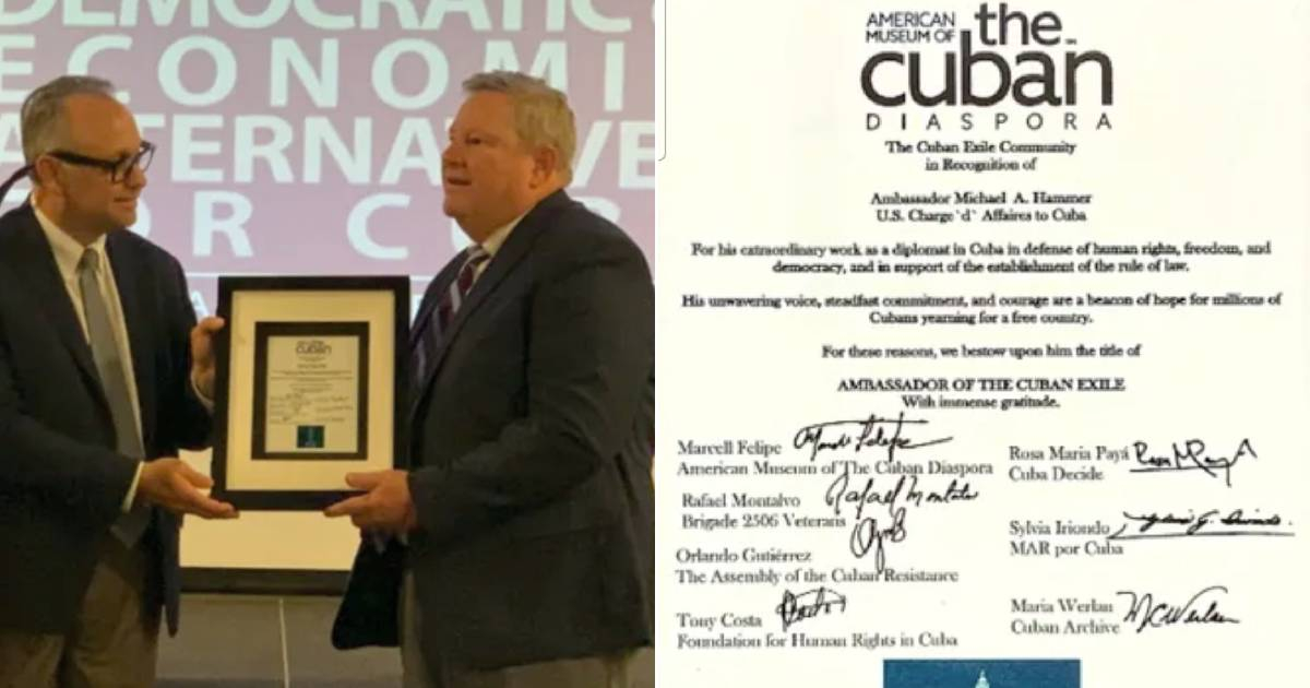 U.S. Diplomatic Mission Chief in Cuba Honored as Ambassador of the Cuban Exile Community