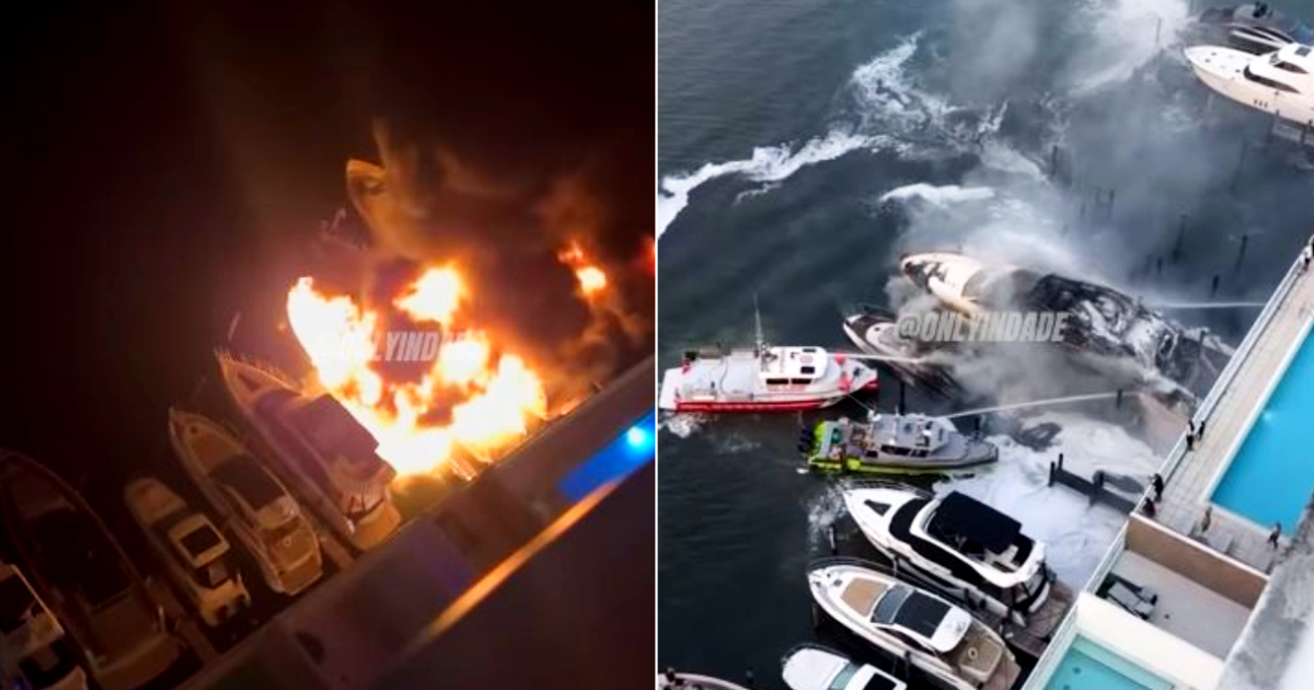 Eight Vessels, Including Four Luxury Yachts, Engulfed in Major Fire at Miami Marina