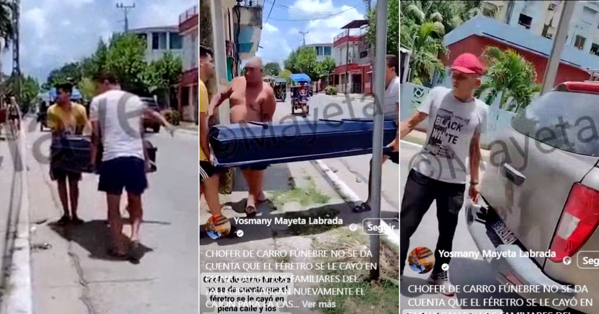 Auto fúnebre deja caer ataúd en plena vía durante traslado de un difunto en Santiago de Cuba