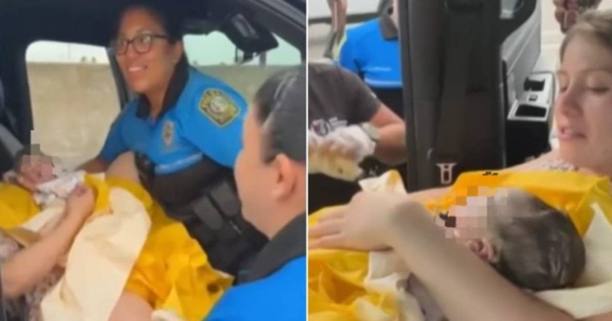 Joven cubana da a luz en el Turnpike con ayuda de dos oficiales escolares de Miami-Dade