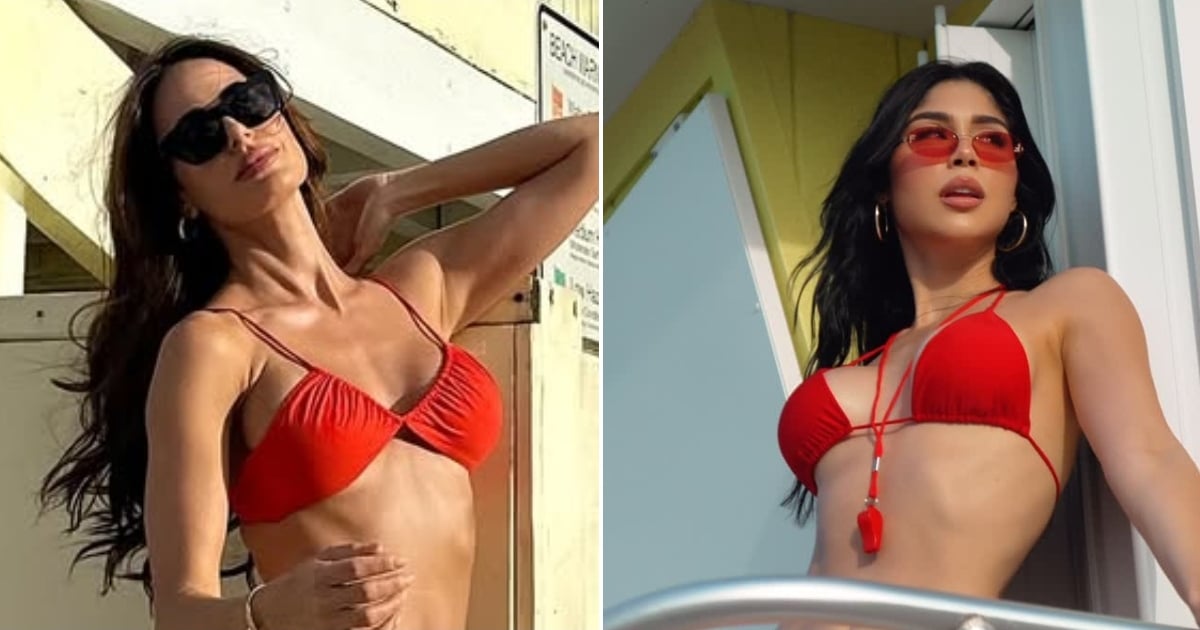 Daniela Reyes y Marianela Ancheta se roban el show al estilo Baywatch con bikinis rojos en la playa