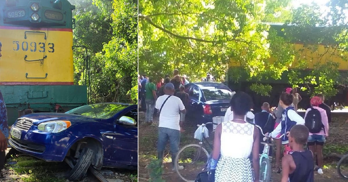 Accidente ferroviario: tren impacta contra un auto en Baraguá, Ciego de Ávila