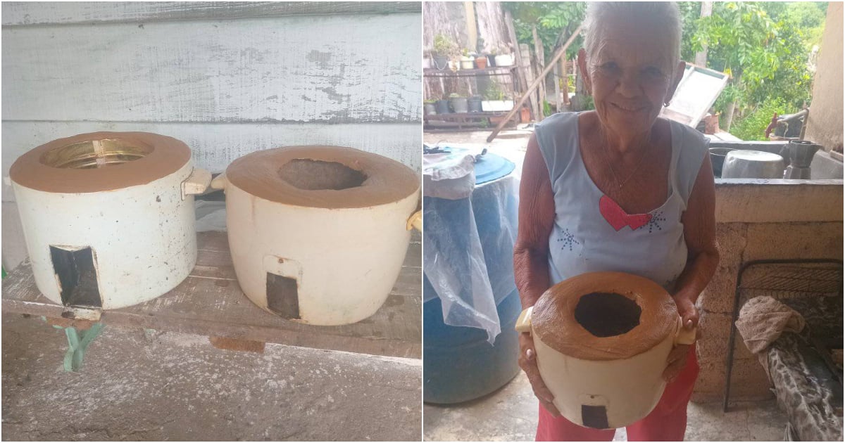 Cubano en Cienfuegos convierte ollas arroceras viejas en fogones de carbón