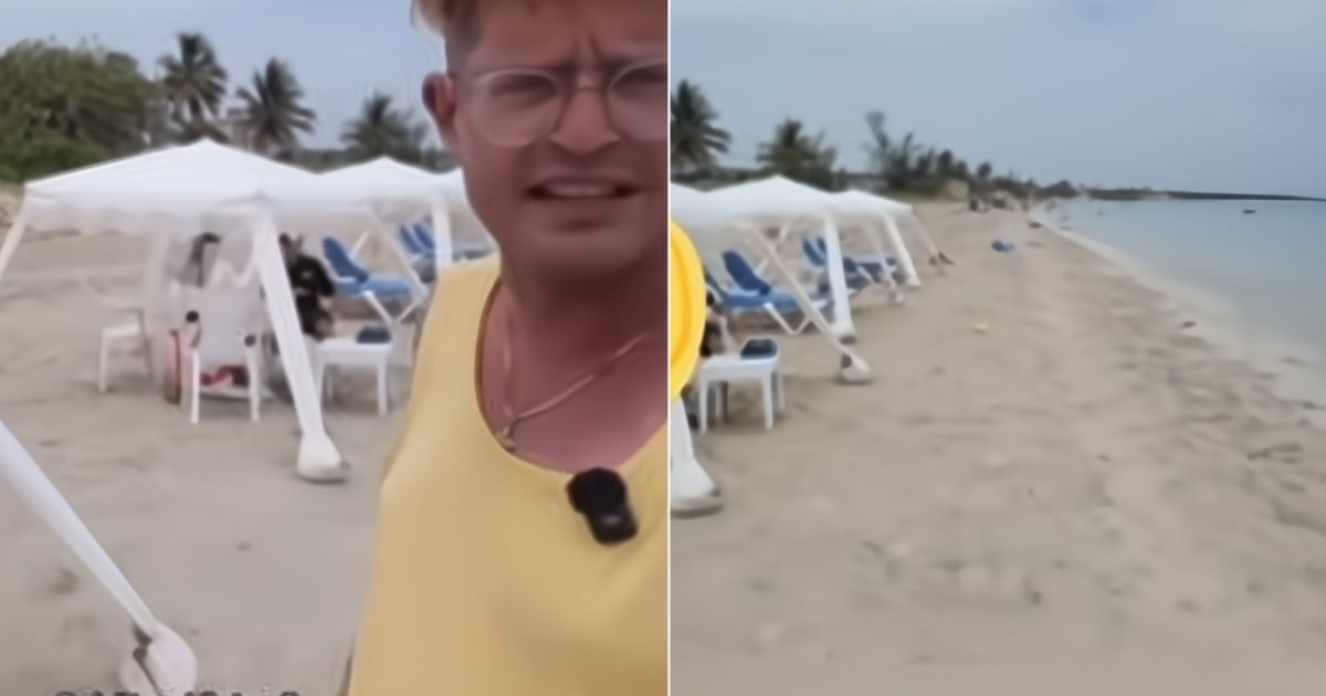 Cubanos montan negocio de alquiler de carpas en la playa de Guanabo
