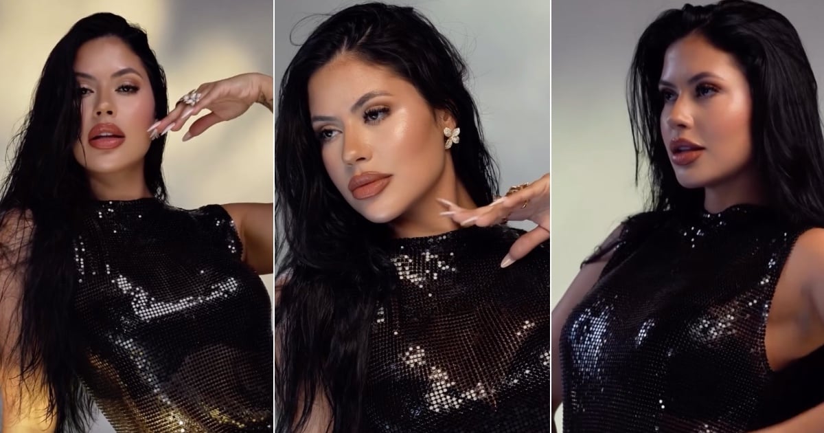 La Dura luciendo un vestido de lentejuelas en Instagram