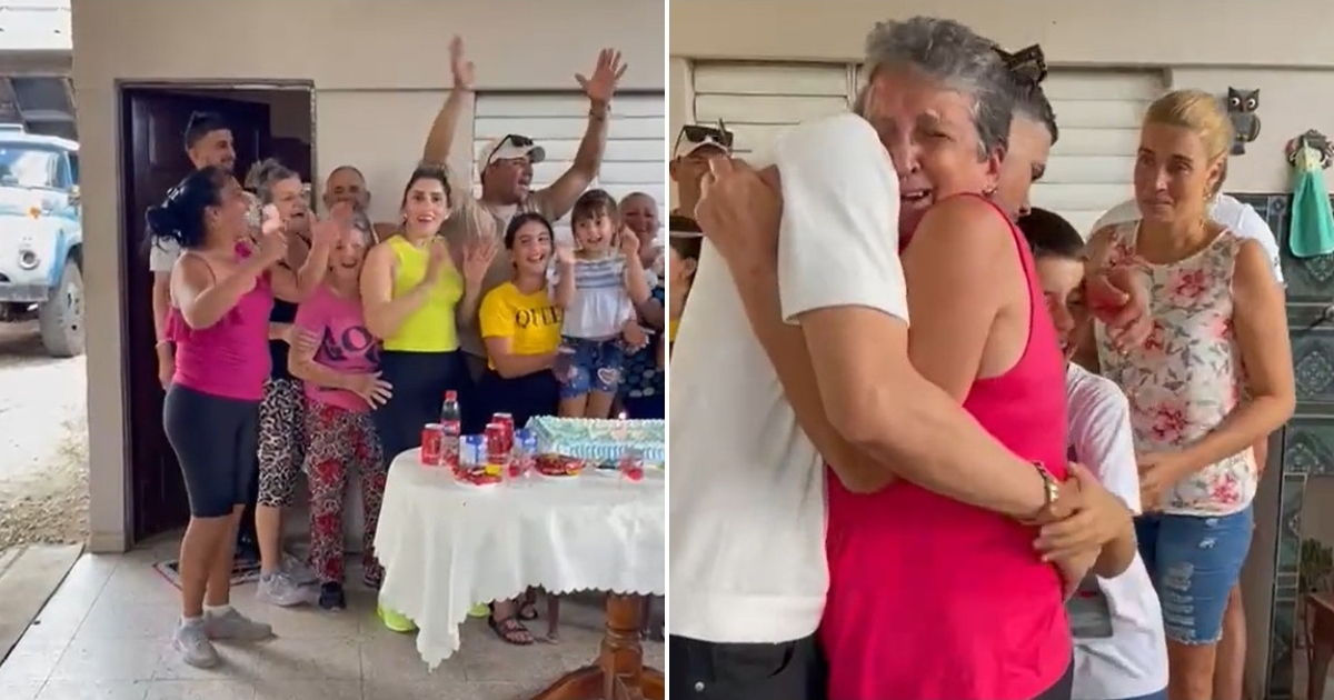 Heartwarming Reunion: Son Surprises Mother at Cuban Birthday Celebration