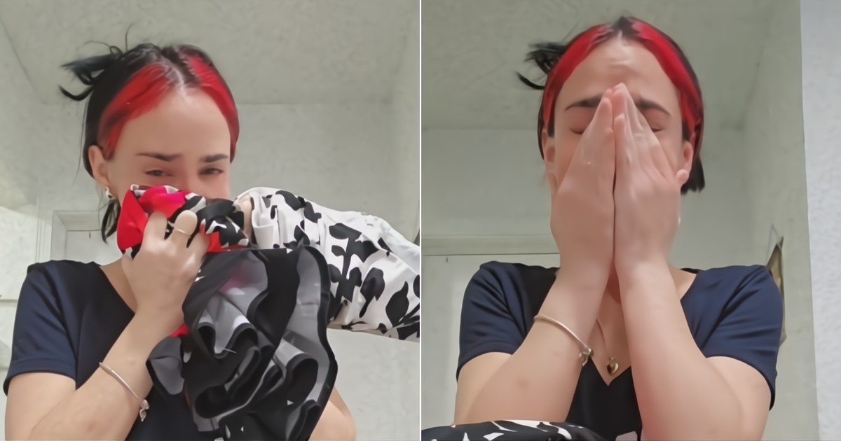 "Such a great pain": Cuban woman gets emotional smelling the gift she received from her mom in Cuba