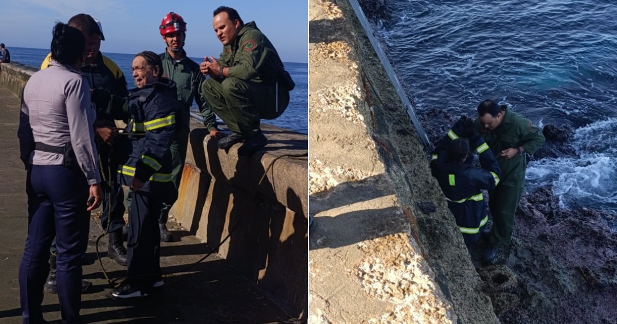 Elderly Woman Rescued After Falling into Havana's Iconic Seawall