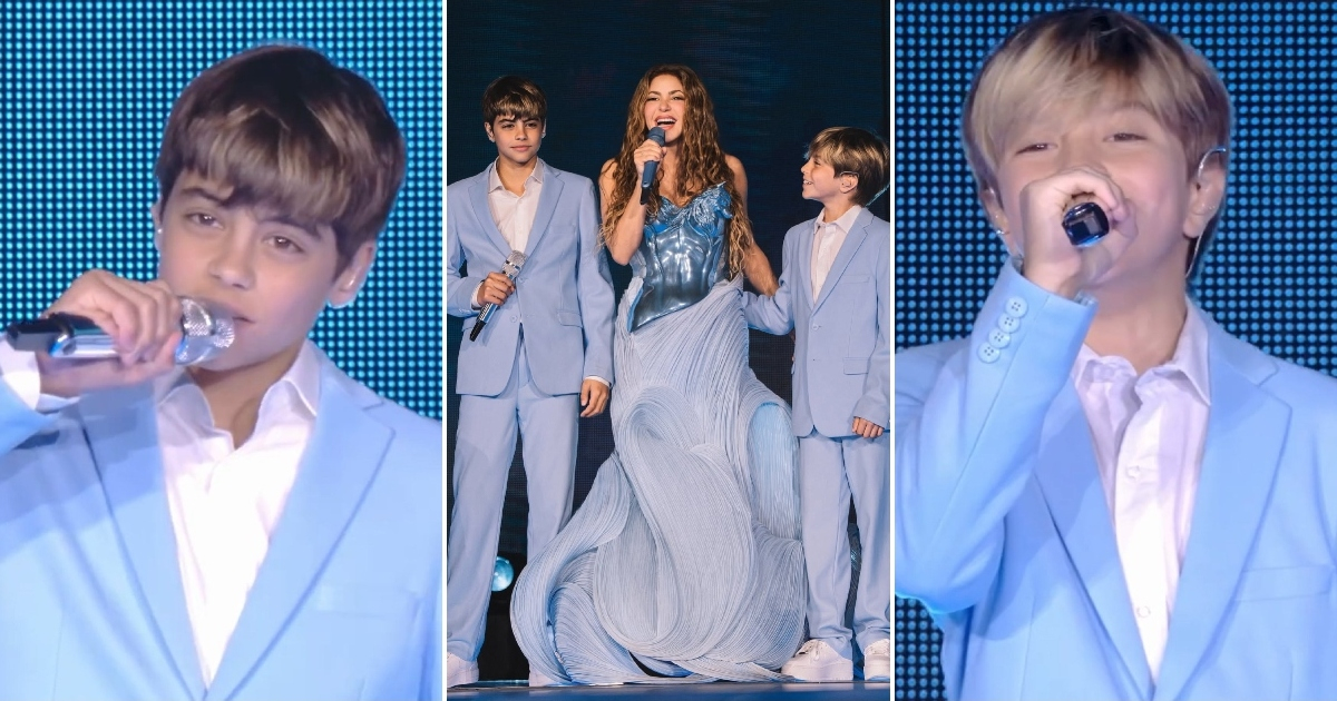 Wow moment! Shakira brings her children on stage for the first time to sing: "It was magical."