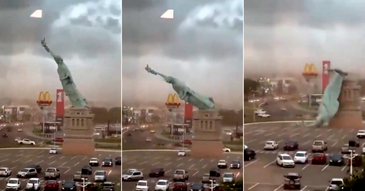 Statue of Liberty Replica Topples in Brazil Amid Strong Winds