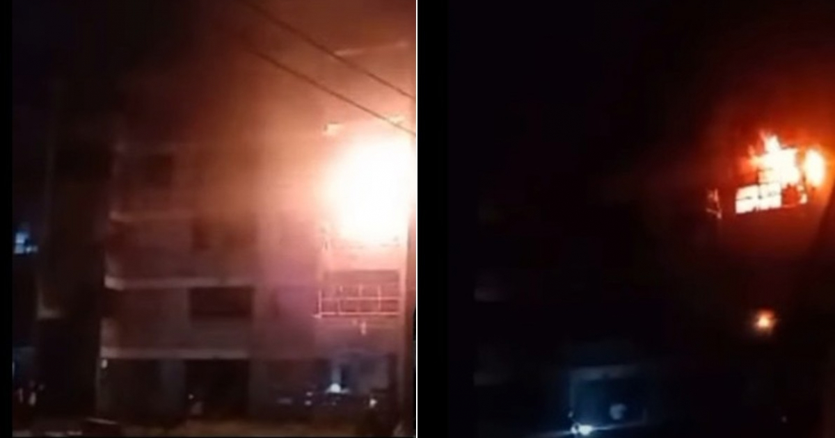 Incendio en edificio del reparto Bah&iacute;a por estar cocinando con le&ntilde;a durante un apag&oacute;n