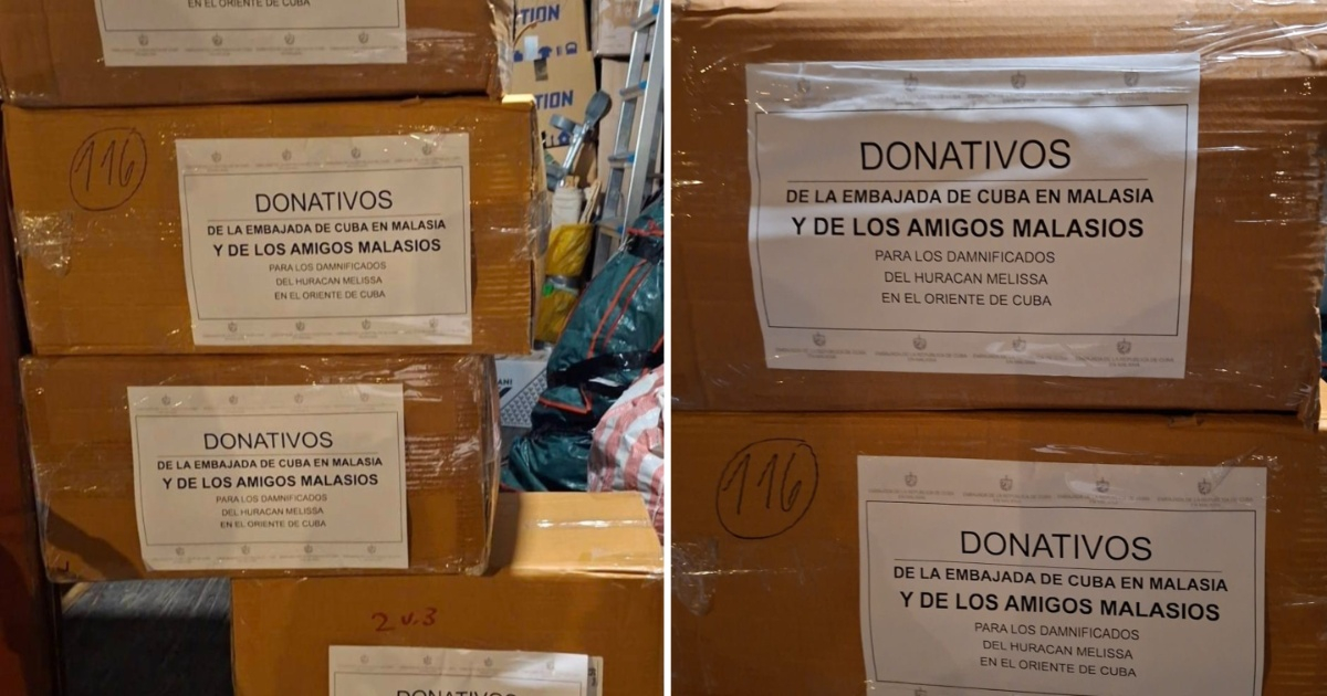 Ayuda desde Malasia © Facebook / Embajada de Cuba en Malasia