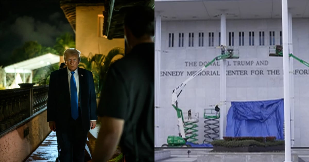 Trump's name added to the Kennedy Center in Washington D.C.