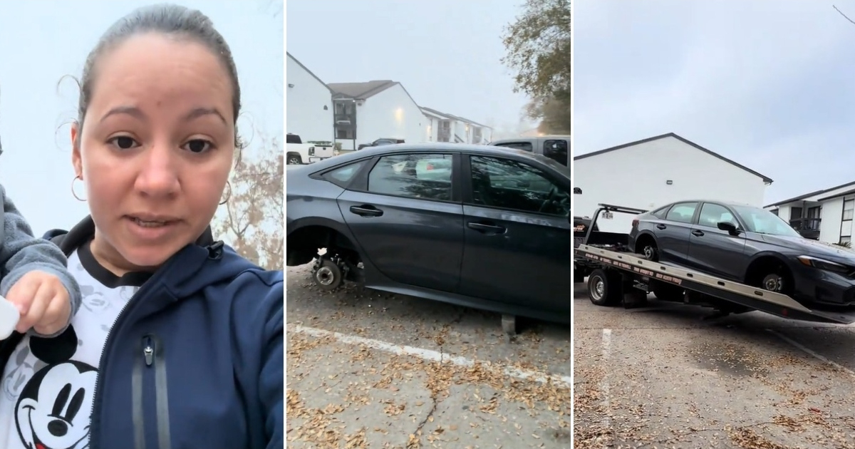 They stole the four wheels of her car on December 24, and this Cuban reacted: "If he's not from here, deport him."