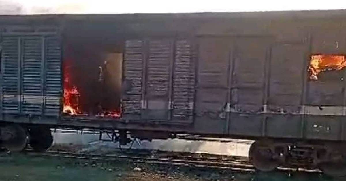 Train explosion causes fire and leaves two railway workers injured in Cabaiguán