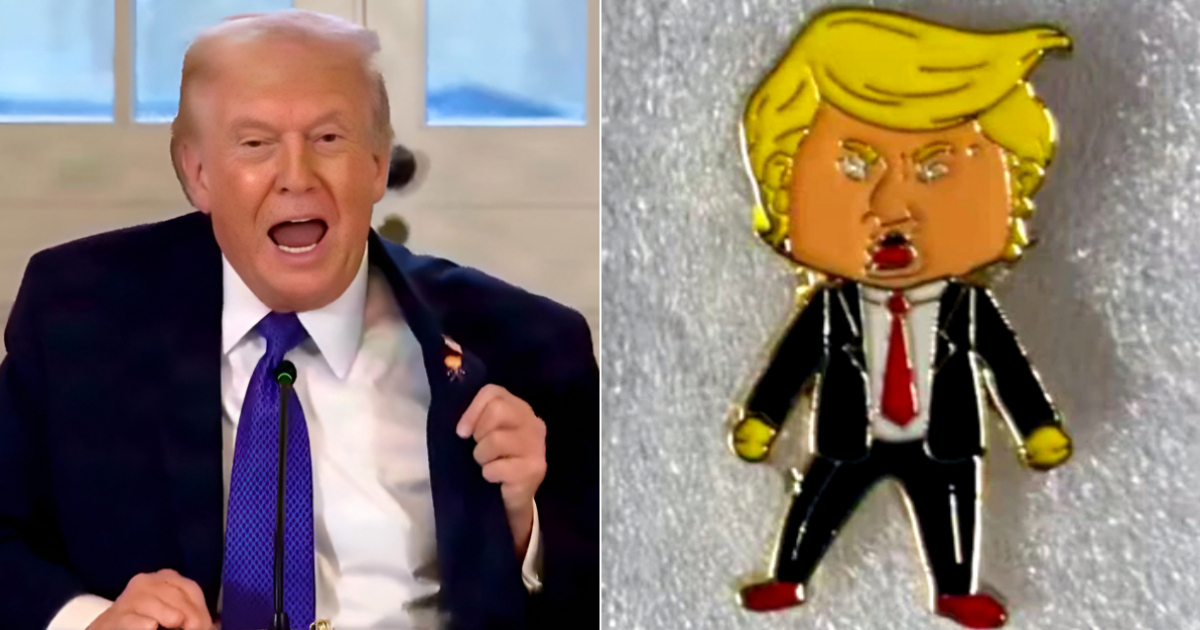 "Cheerful Trump: The New Pin Bringing a Smile to the U.S. President's Face"