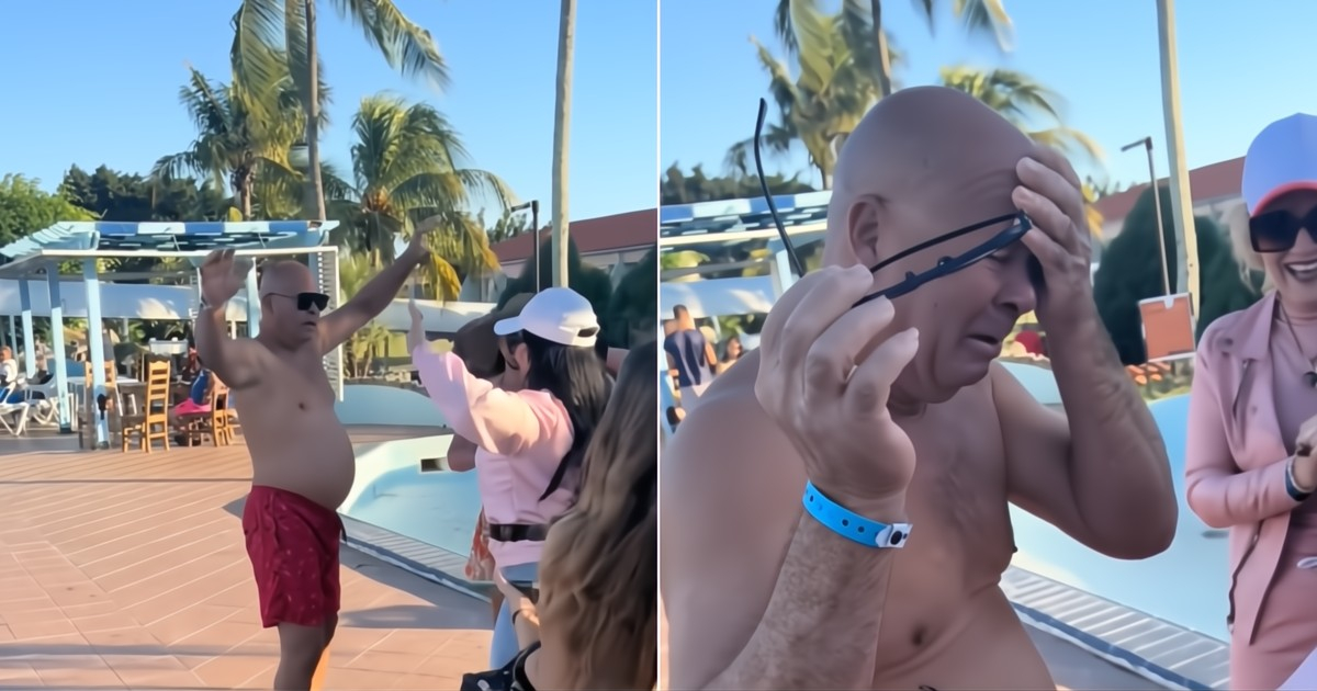 He was enjoying a peaceful day by the pool in Cuba, until his daughter showed up after four years, and this happened