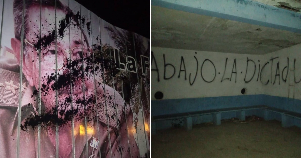 Defaced Images of Díaz-Canel and Raúl in Santiago de Cuba Signal Rising Discontent