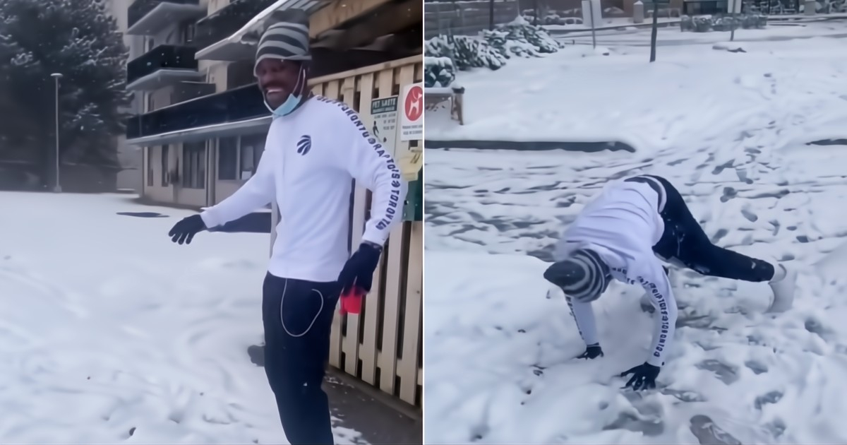 The amazing joy of this Cuban experiencing snow for the first time in Canada