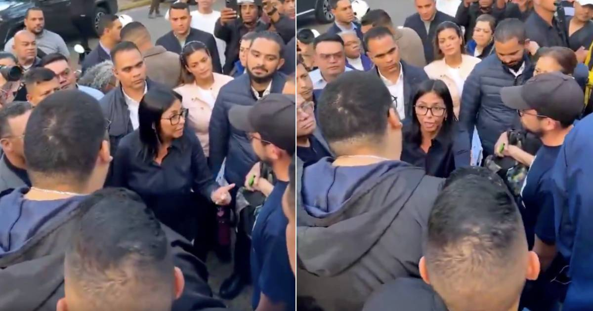 University students confront Delcy Rodríguez and demand the release of political prisoners in Venezuela