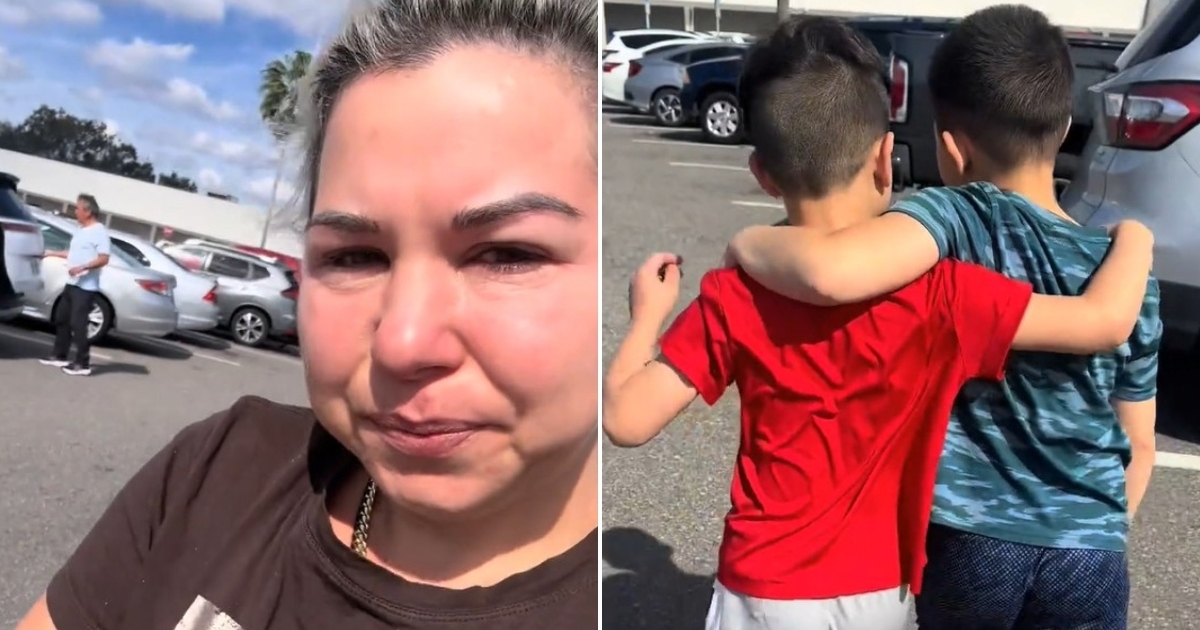 A Cuban woman breaks into tears as she bids farewell to her nephew returning to Cuba: “Here you see me with a broken heart.”