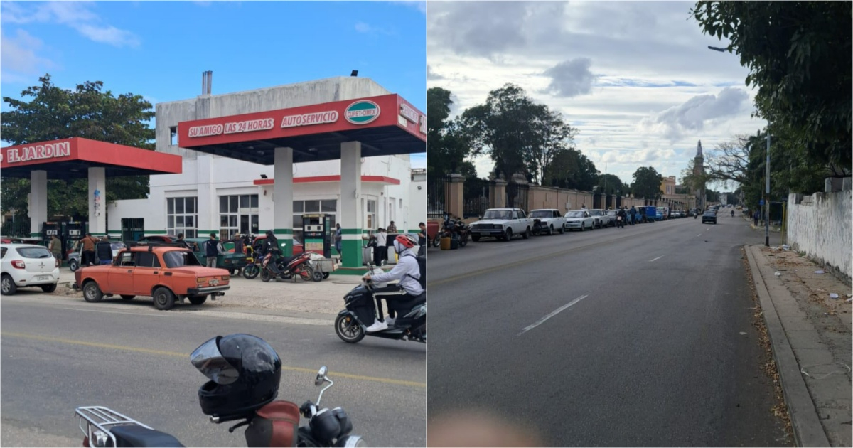 This is the situation at the gas line at the service station on Zapata and 2 in Havana