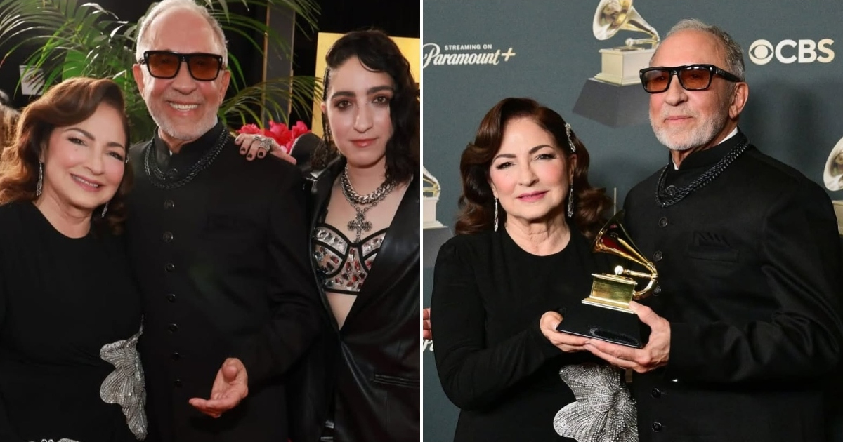 Gloria and Emilio Estefan win the Grammy for Best Tropical Album on a historic night for Latinos in music
