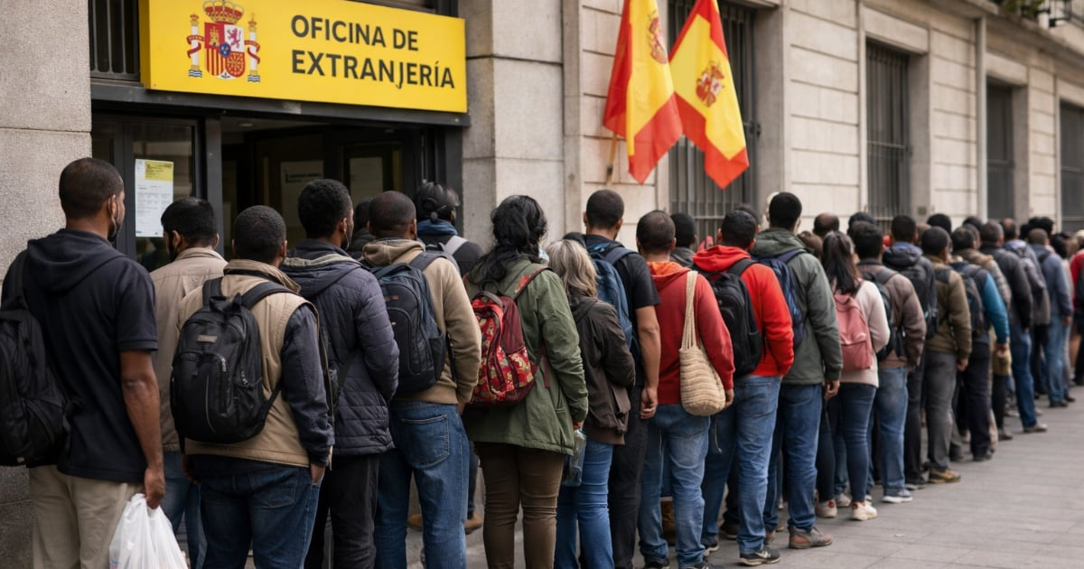 Who is excluded from the mass regularization of immigrants in Spain?