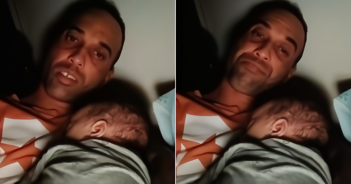 More than 10 hours without power in Cuba: Desperate Cuban father in the middle of a blackout holding his son