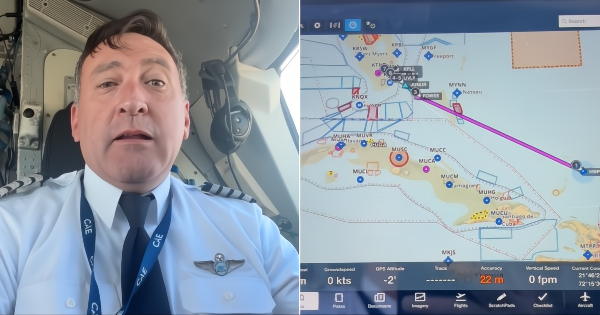 In the cockpit, the notice that there is no fuel at airports in Cuba appears like this: "The NOTAM is real."