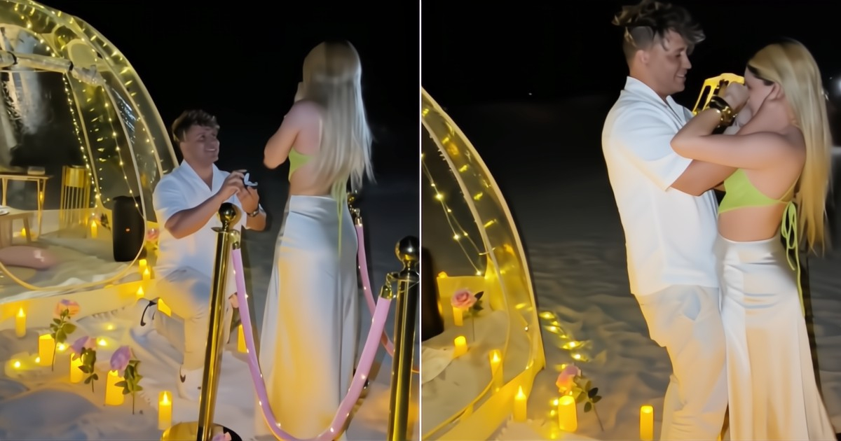 "I am engaged to the love of my life": this was the heartfelt marriage proposal made to a young Cuban on the beach