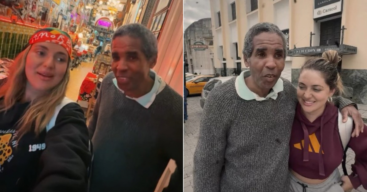 Tourists thank a transport worker in Havana with an emotional gesture