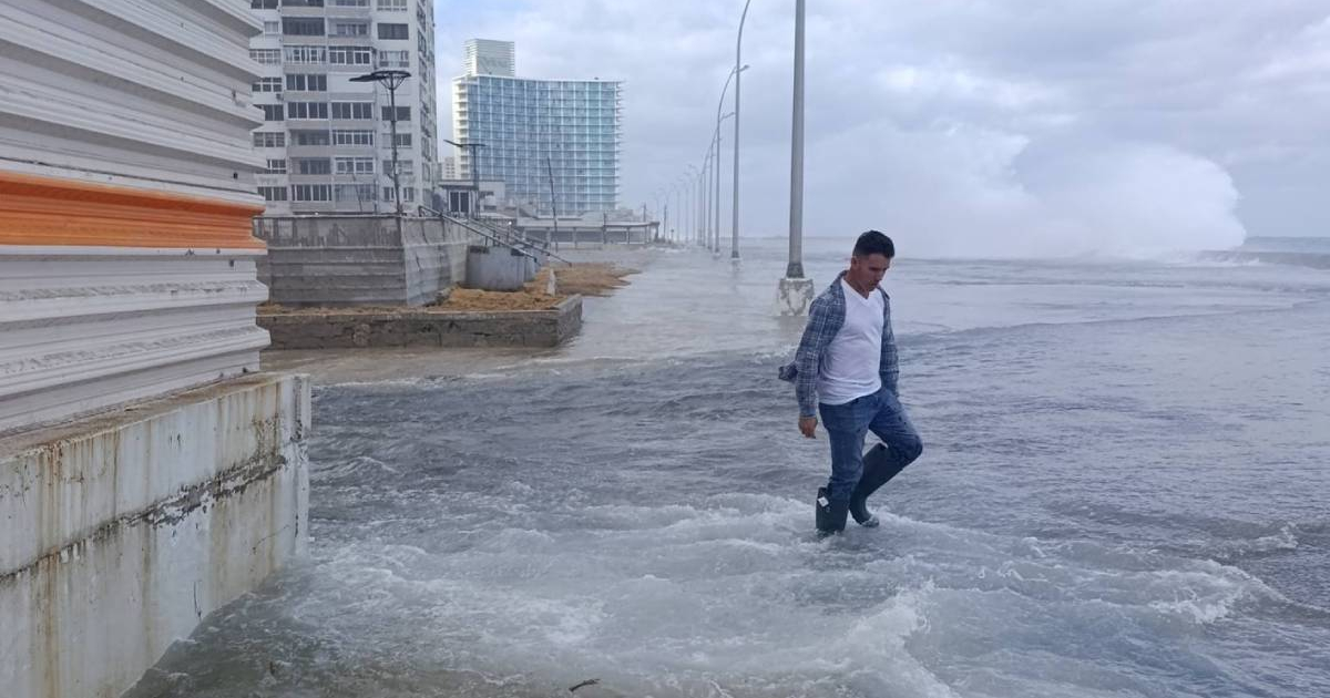 The sea floods into Havana, leaving streets inundated in low-lying areas