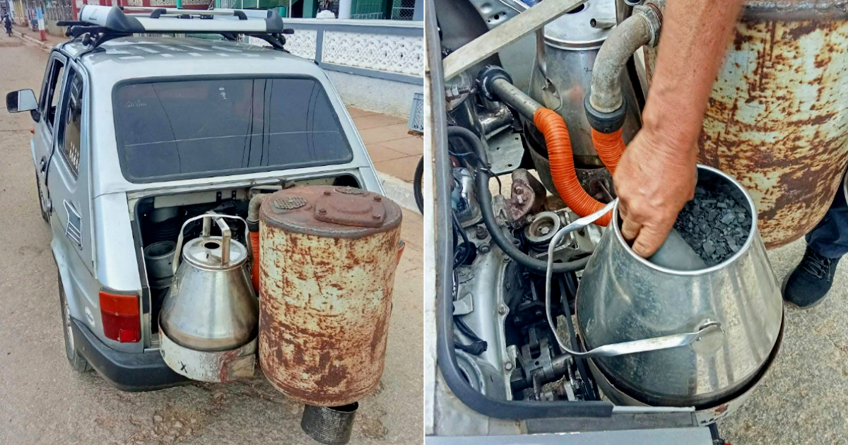 When gasoline runs out, ingenuity prevails: The Cuban who made his Fiat run on charcoal
