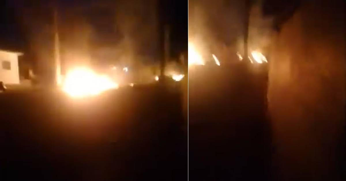 Residents in Marianao Protest Blackouts by Singing Anthem and Lighting Fires