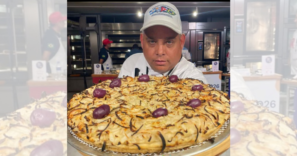 Cuban Miguel Sánchez wins the first Panam Pizza Cup in Brazil with an extraordinary fugazzeta