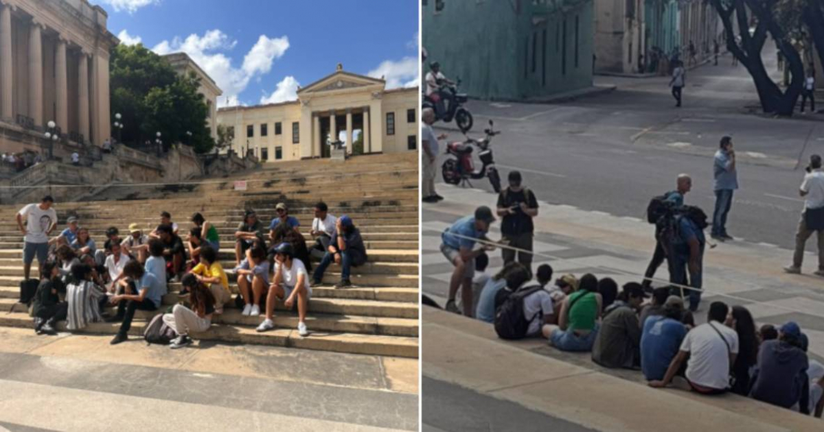 Cuban Students Stage Protest on University of Havana Steps