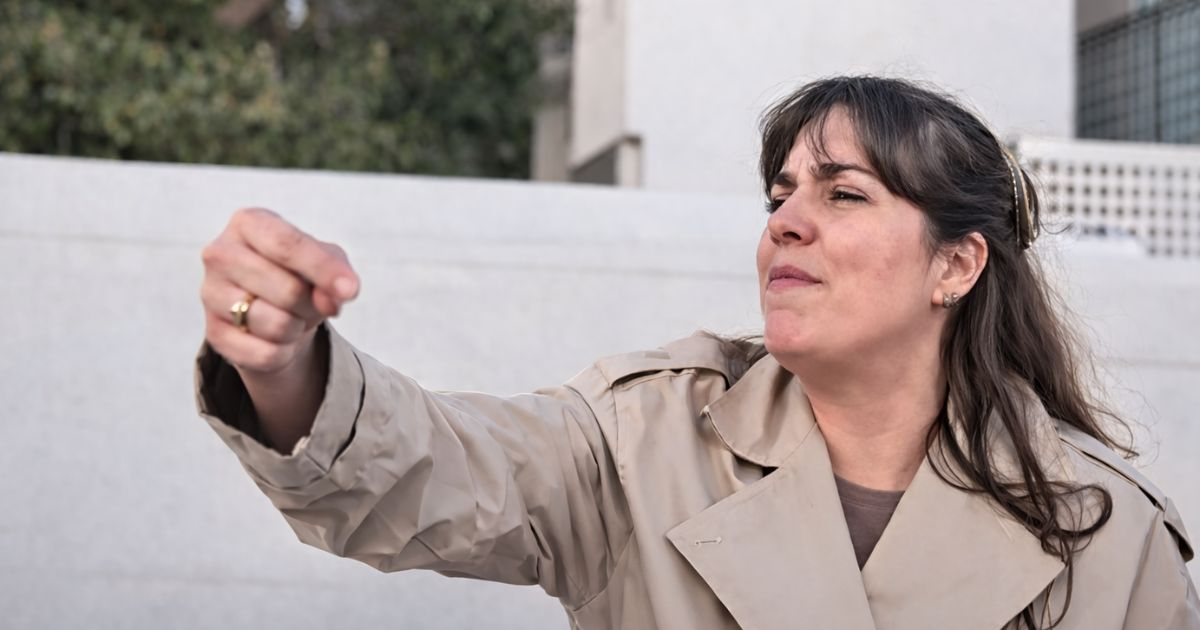 Amelia Calzadilla moves people with her words for the freedom of Cuba in front of the regime's embassy in Madrid