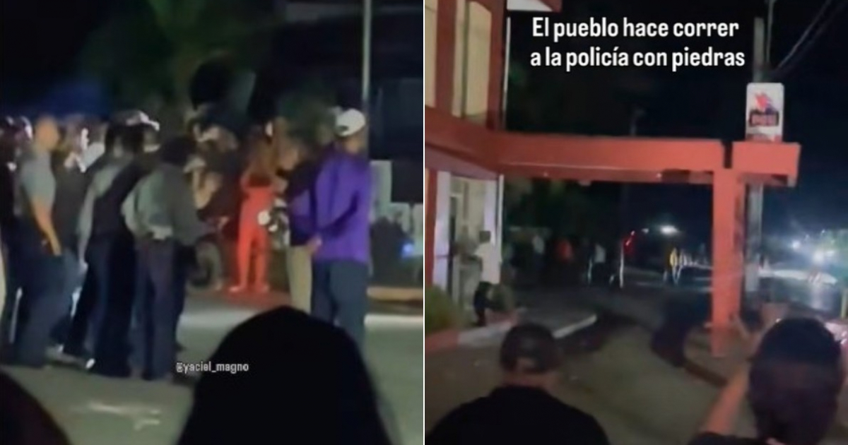 Police Flee from Stone-Throwing Protesters in Morón